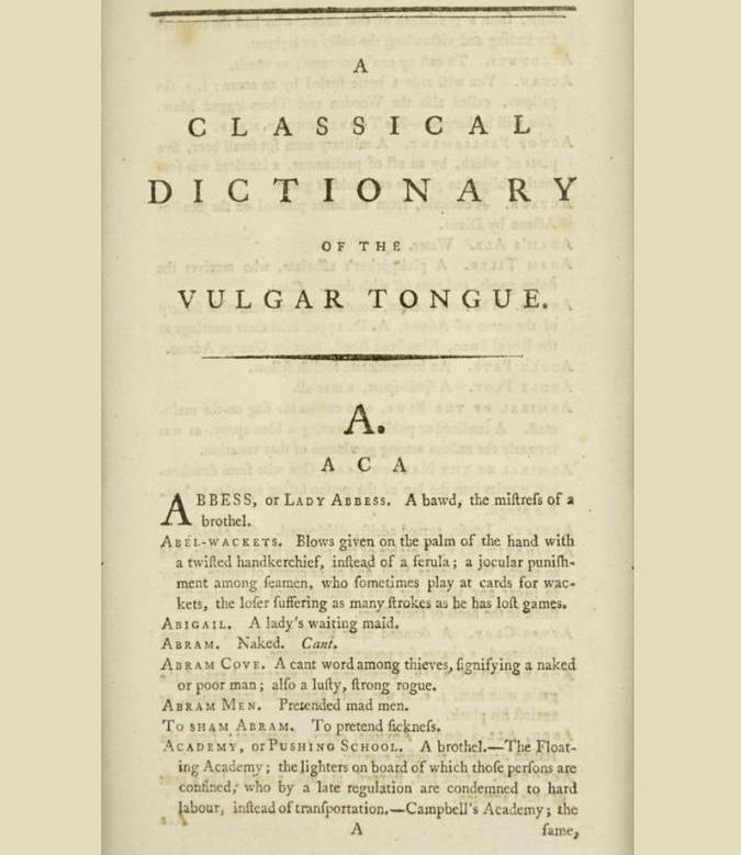 This 1785 Dictionary Of Vulgar Phrases Is A Hilarious Collection Of Bad Words From The Past Sierra Editing And Translating Ltd
