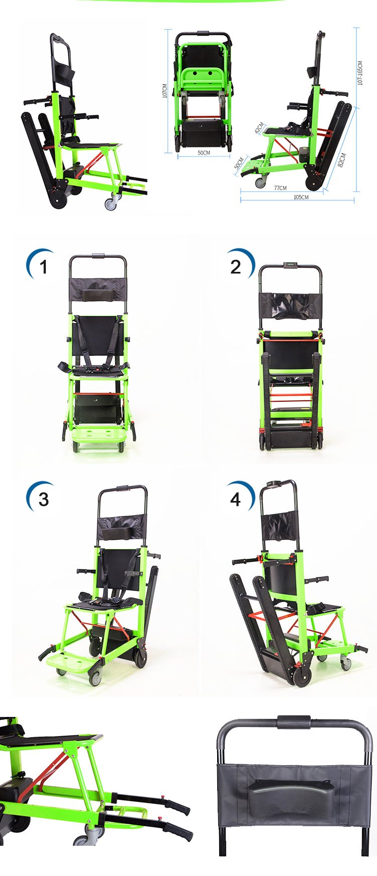 Type and use of stretchers(5)丨How to use stair chair stretcher - JIEKANG