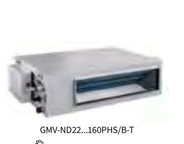 GMV-ND125PHS/B-T,מאייד נסתר לחץ בינוני גבוה, 5.0 כ"ס תפוקת קירור 42700