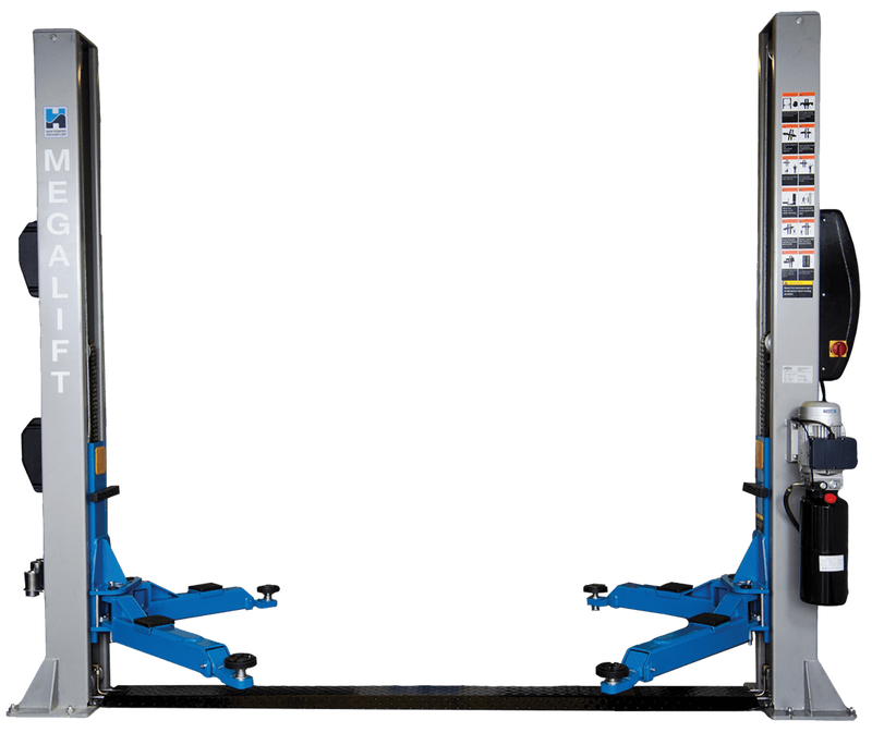 Two post lift in single or three phase supply