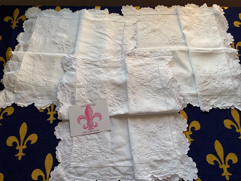 Drap Ancien En Lin Fin - Monogramme JG Fleuri - Linge De Lit Vintage Français