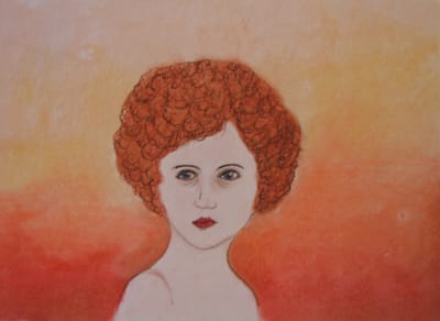 OIL PASTEL drawing  name- ESTHER