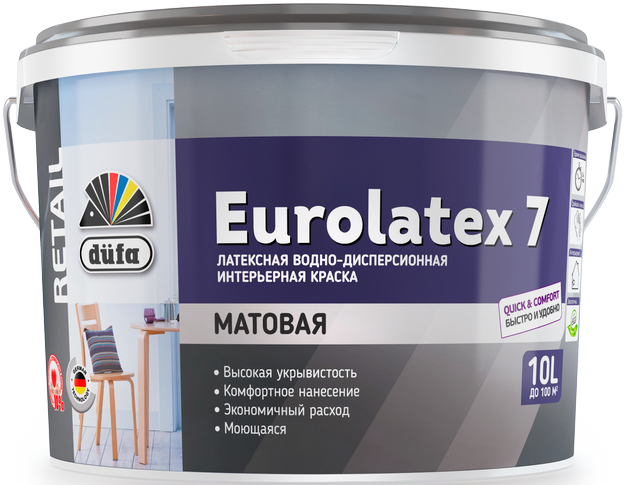 Водно-дисперсионная краска düfa Retail EUROLATEX 7 10 л