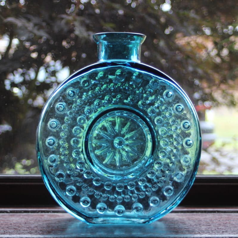 Heavy Vintage Green West German Art Glass Vase