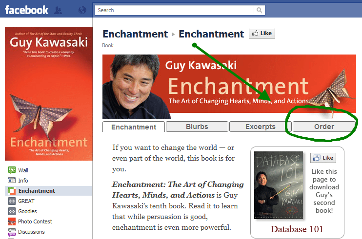 Guy Kawasaki's Enchantment Facebook site where you can order and buy his book Guy Kawasaki's Enchantment Facebook site where you can order and buy his book