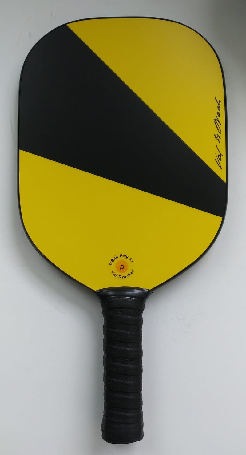 DBall Poly KI Pickleball Paddle. Yellow/Black DBall Paddles