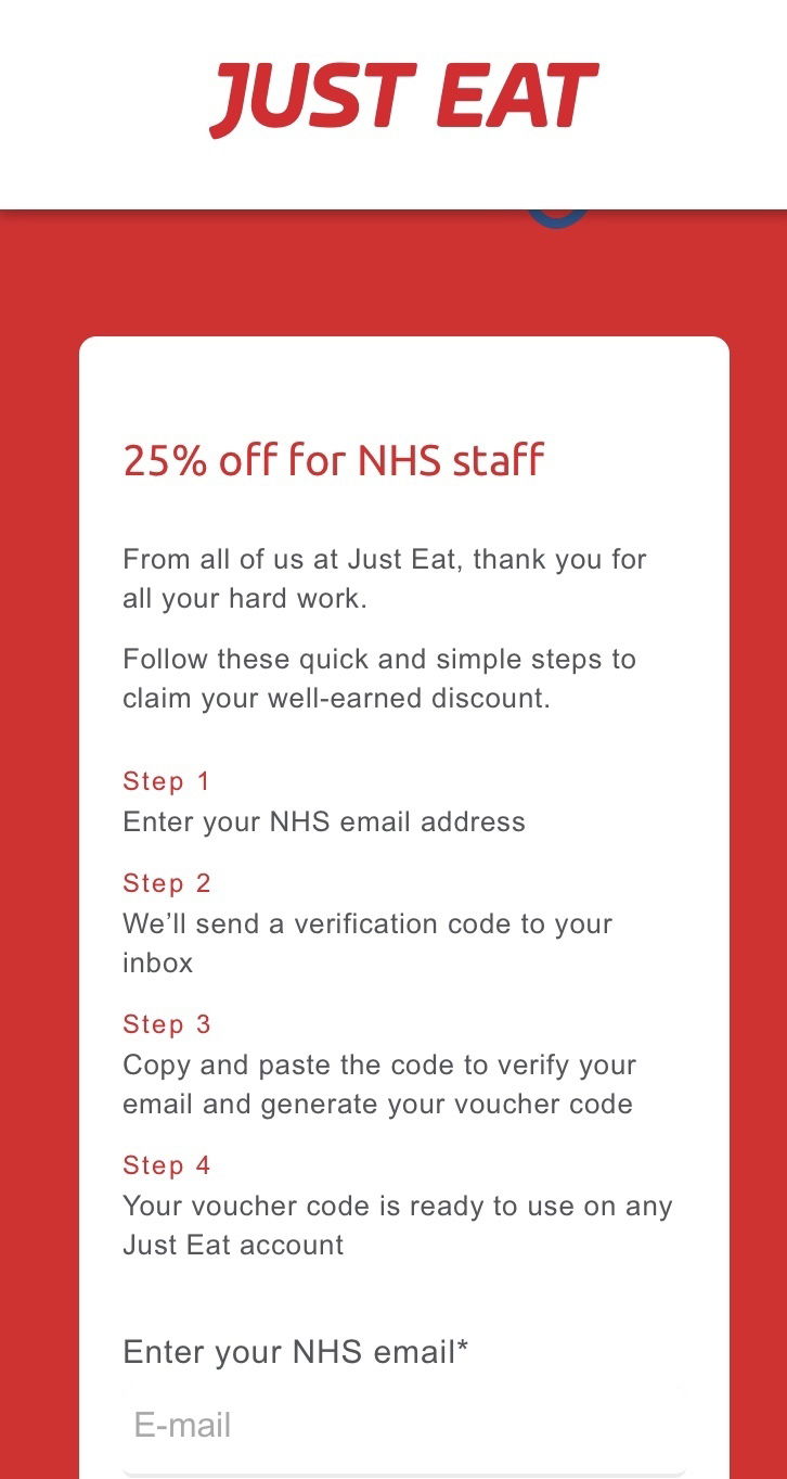 nhs just eat discount